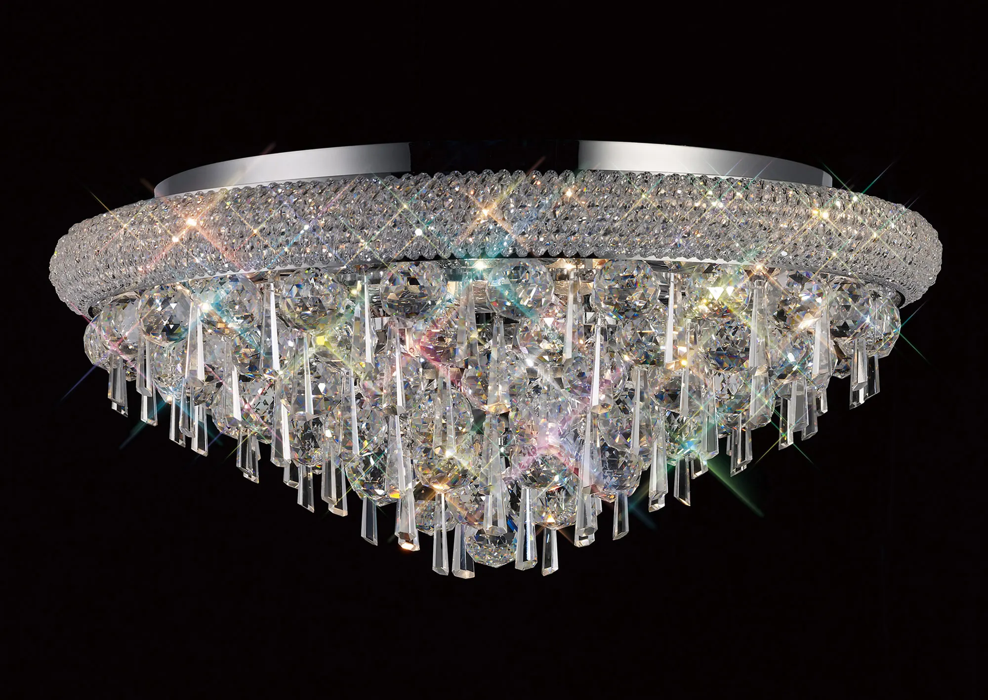 Alexandra Polished Chrome Crystal Ceiling Lights Diyas Flush Crystal Fittings Alexandra Polished Chrome Crystal Ceiling Lights Diyas Flush Crystal Fittings
